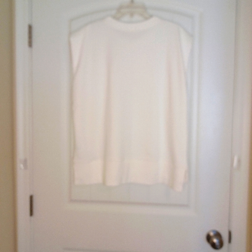 NEW Entro Sleeveless Tunic Sweatshirt Ivory Womens Sz Lg NWT - Picture 3 of 8